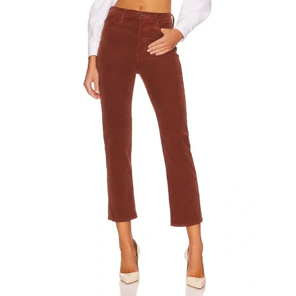 Anthropolgie x MOTHER The Tomcat High-Rise Straight Corduroy Jeans Hopscotch